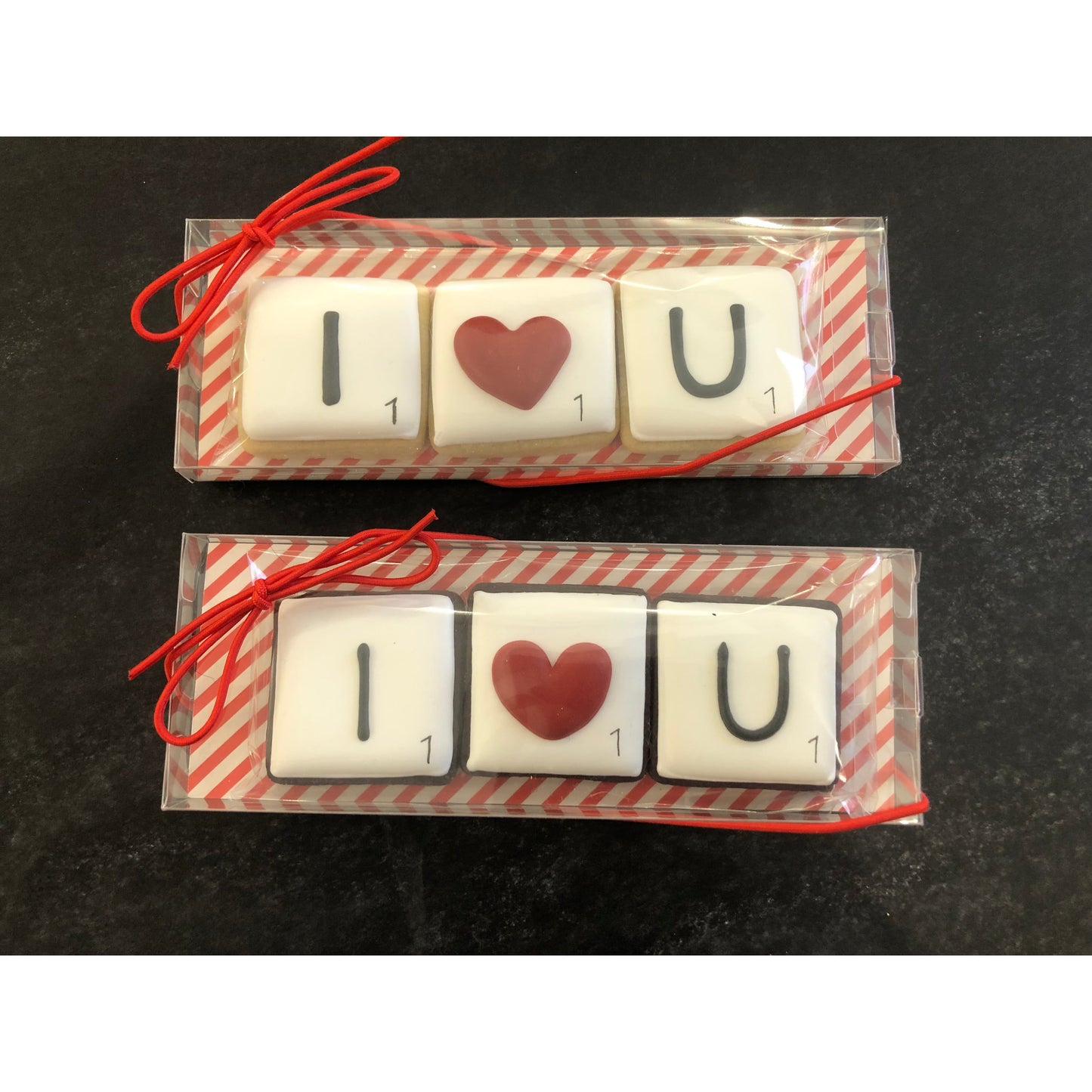 Cookies- I Love you 3 Letter Scrabble