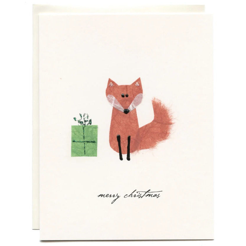 Greeting Card- Merry Christmas Fox Blank Card